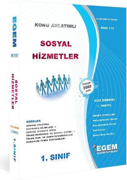 AÖF 1. Sınıf Sosyal Hizmetler Konu Anlatımlı Soru Bankası-Güz Dönemi(1. Yarıyıl)