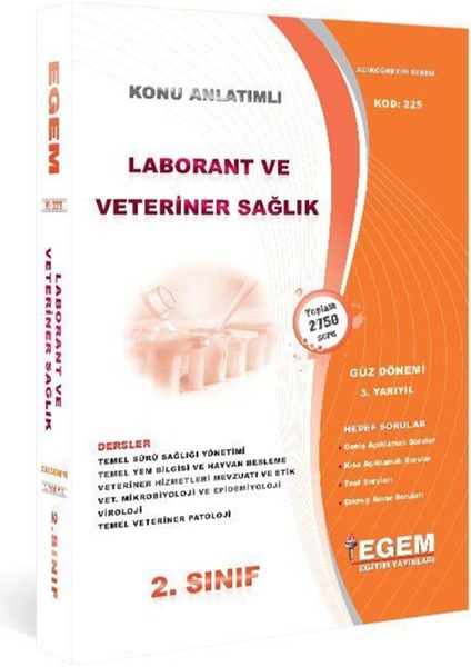 AÖF 2. Sınıf Laborant & veteriner Sağlık Konu Anlatımlı Soru Bankası-Güz Dönemi(3. Yarıyıl)