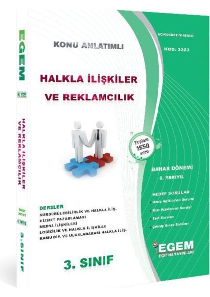 AÖF 3. Sınıf Halkla İlişkiler ve Reklamcılık Konu Anlatımlı Soru Bankası-Bahar Dönemi(6.yarıyıl