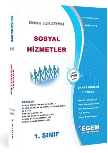 AÖF 1. Sınıf Sosyal Hizmetler Konu Anlatımlı Soru Bankası-Bahar Dönemi(2. Yarıyıl)