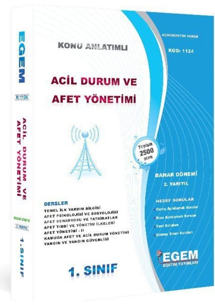 AÖF 1. Sınıf Acil Durum ve Afet Yönetimi Konu Anlatımlı Soru Bankası-Bahar Dönemi(2. Yarıyıl)