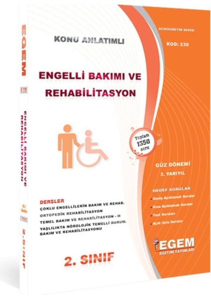 AÖF 2. Sınıf Engelli Bakım ve Rehabilitasyon Konu Anlatımlı Soru Bankası-Güz Dönemi(3. Yarıyıl)
