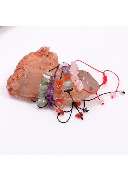 5 Adet Doğal Taş Bileklik - Ayarlamalı