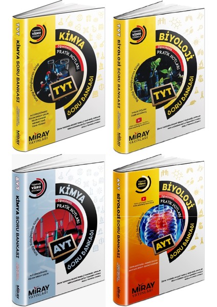 TYT AYT Biyoloji - Kimya Soru Bankası Seti 4 Kitap 2023