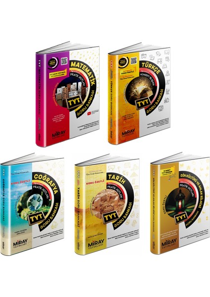 TYT Matematik - Türkçe - Tarih - Coğrafya - Din Soru Seti 5 Kitap 2023