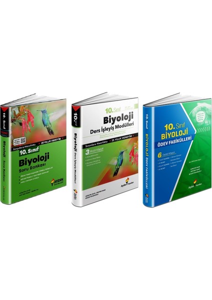 10. Sınıf Biyoloji Soru + Ders İşleyiş + Ödev Fasikülleri Seti 3 Kitap 2023
