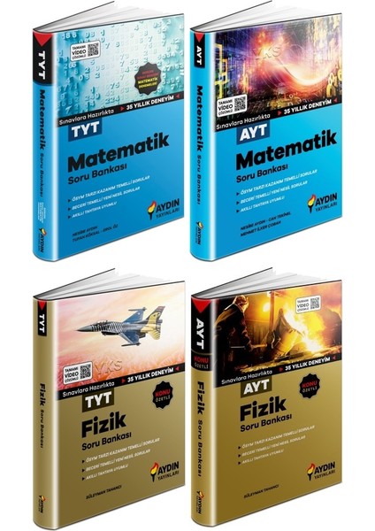 TYT AYT Matematik + Fizik Soru Seti 4 Kitap 2023