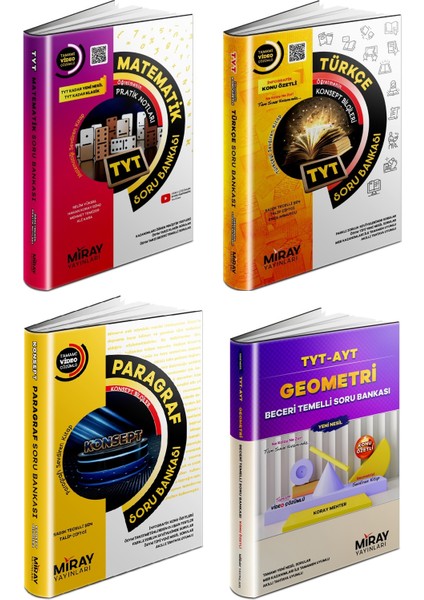 TYT Matematik - Geometri - Türkçe - Paragraf Soru Seti 4 Kitap 2023
