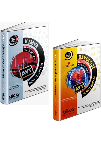 AYT Biyoloji - Kimya Soru Bankası Seti 2 Kitap 2023