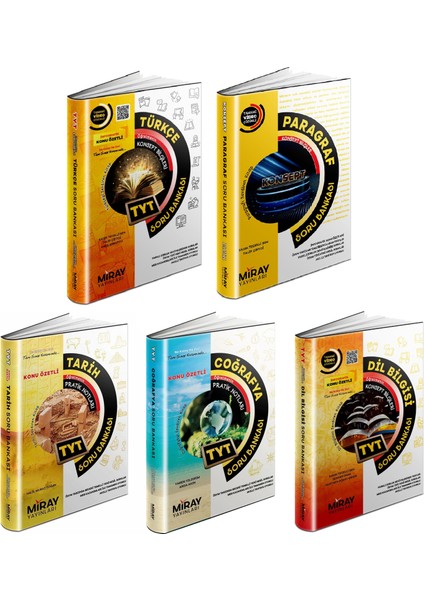 TYT Türkçe - Paragraf - Dil Bilgisi - Tarih - Coğrafya Soru Seti 5 Kitap 2023