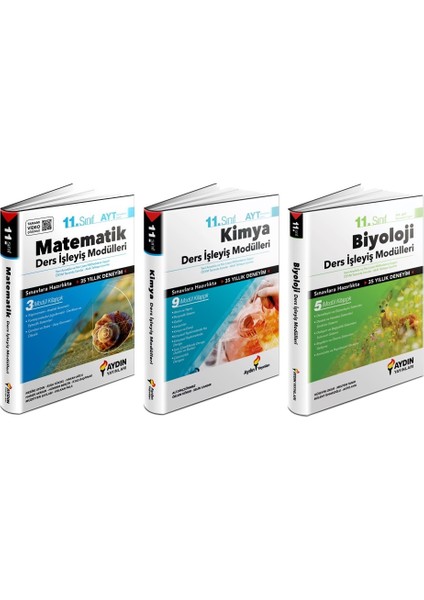 11. Sınıf Matematik + Kimya + Biyoloji Ders İşleyiş Seti 3 Kitap 2023