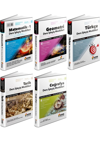 TYT Matematik Geometri Türkçe Tarih Coğrafya Ders İşleyiş Seti 5 Kitap 2023