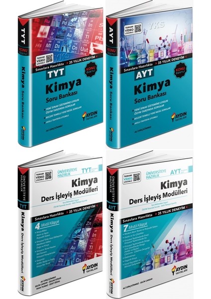 TYT AYT Kimya Konu Özetli Soru + Ders İşleyiş Seti 4 Kitap 2023