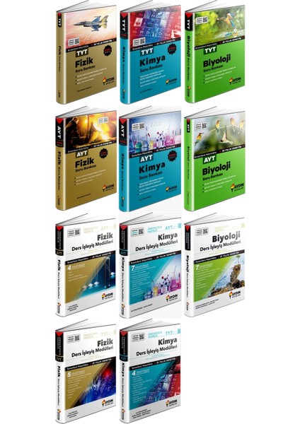 TYT AYT Fizik + Kimya + Biyoloji Soru + Ders İşleyiş Seti 11 Kitap 2023