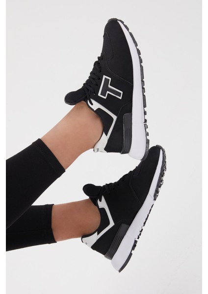 Unisex Siyah Beyaz Kaymaz Eva Taban Süet Sneaker