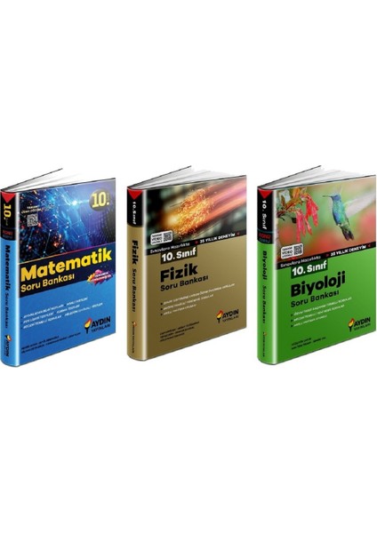 10. Sınıf Matematik + Fizik + Biyoloji Soru Seti 3 Kitap 2023