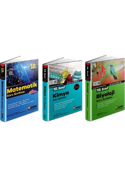10. Sınıf Matematik + Kimya + Biyoloji Soru Seti 3 Kitap 2023