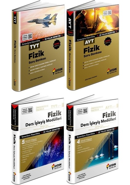 TYT AYT Fizik Konu Özetli Soru + Ders İşleyiş Seti 4 Kitap 2023