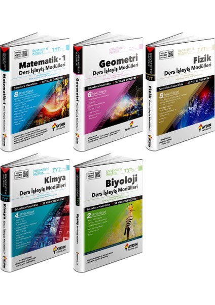 TYT Matematik Geometri Fizik Kimya Biyoloji Ders İşleyiş Seti 5 Kitap 2023