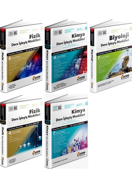 TYT AYT Fizik + Kimya + Biyoloji Ders İşleyiş Seti 5 Kitap 2023