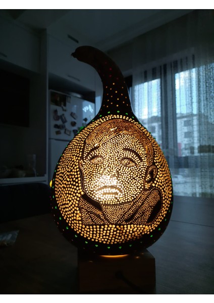 Desenli Su Kabağı Lambası