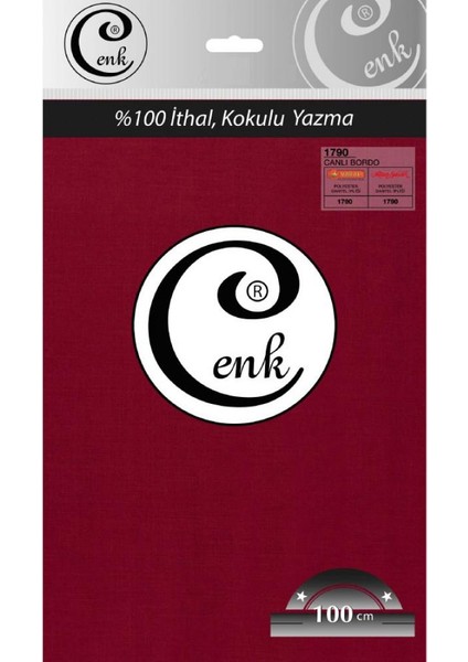 Düz Renk 100 cm Poşetli Yazma - 0301-CANLI Bordo
