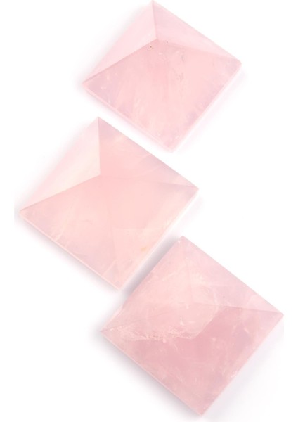Pembe Kuvars Doğal Taş Piramit modelleri