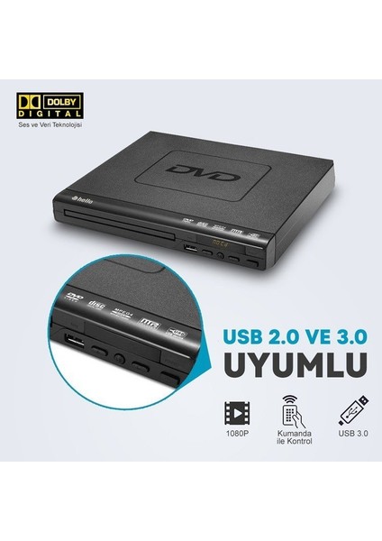 HL-5483 USB-HDMI-DIVX Kumandalı DVD Player