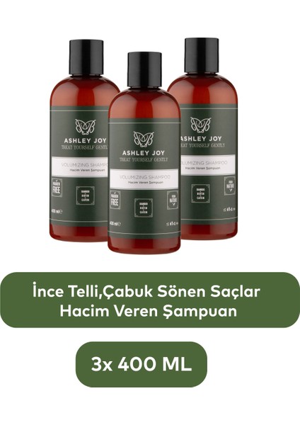 İnce Telli Ve Yağlı Saçlar İçin Hacim Veren Şampuan 400 ml x3 Avantajlı Set