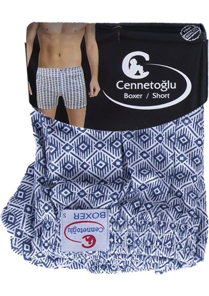 Erkek 10'lu Paket Karışık Desenli Düğmeli Boxer