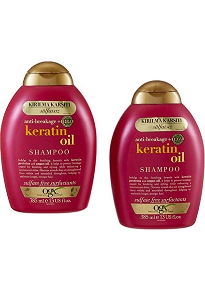 Keratin Oil Şampuan 385 Ml X2 Paket