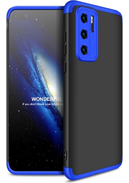 Casestreet Huawei P40 Pro Kılıf Ays 3 Parçalı Önü Açık Sert Rubber Koruma Mavi