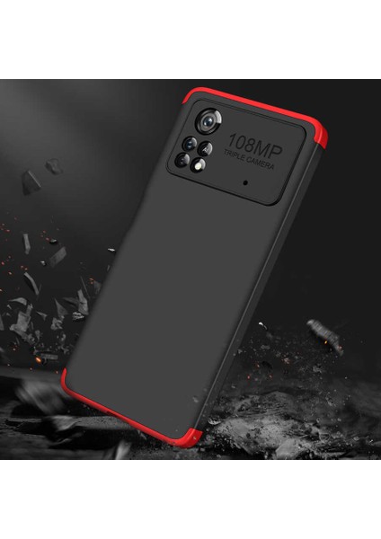 Casestreet Xiaomi Poco X4 Pro 5g Kılıf Ays 3 Parçalı Önü Açık Sert Rubber Koruma+Nano Bronz