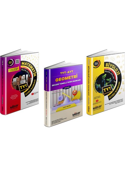 TYT Matematik - Geometri - Biyoloji Soru Bankası Seti 3 Kitap 2023