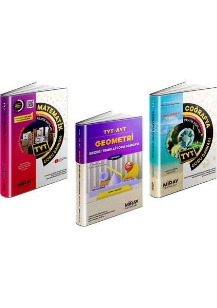 TYT Matematik - Geometri - Coğrafya Soru Bankası Seti 3 Kitap 2023