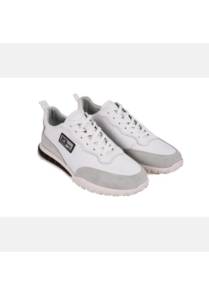 15160 Beyaz Erkek Deri Günlük Sneaker Ayakkabı