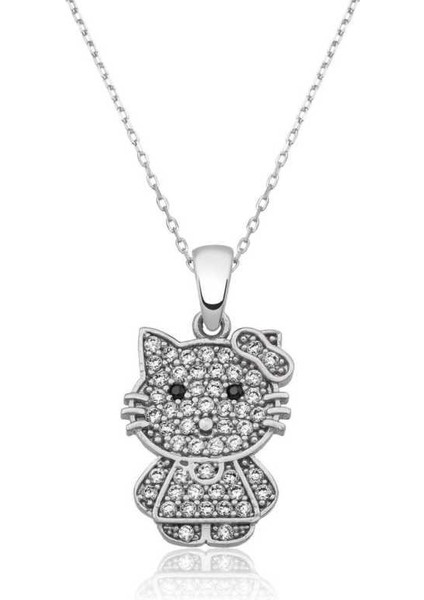 Gümüş Kedi Bayan Kolye