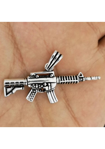 Tüfek Tasarımlı 925 Ayar Gümüş Kolye Ucu