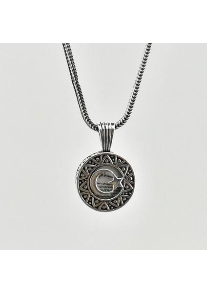 Ayyıldız Tasarımlı Cevşeni Kebir Dua Yazılı 925 Ayar Gümüş Kolye fiyatları