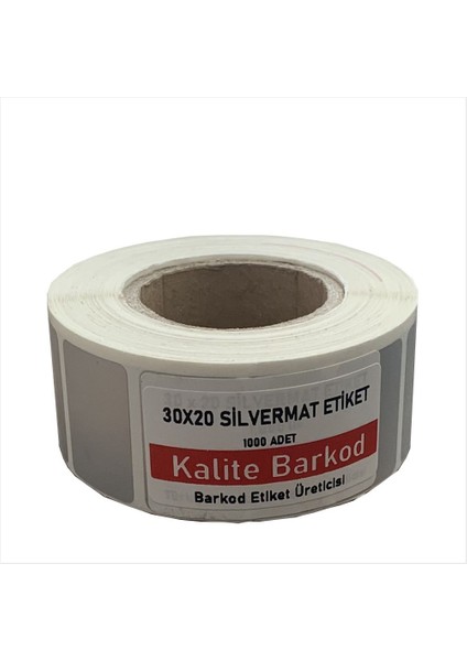 30X20 Silvermat Etiket Rulo Demirbaş Etiketi
