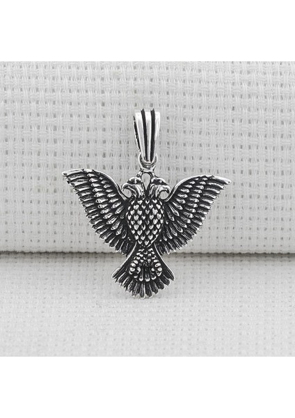 Çiftbaşlı Kartal Tasarımlı 925 Ayar Gümüş Kolye Ucu fiyatları