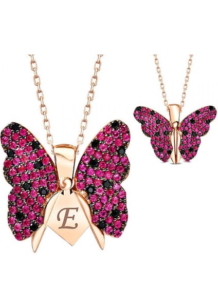 925 Ayar Gümüş Açılır Kapanır Kelebek Kolye