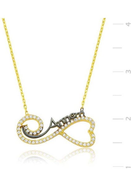 Gümüş Kalpli Sonsuzluk Annem Kolye
