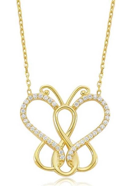 Gümüş Sonsuzluk Kelebek Bayan Kolye