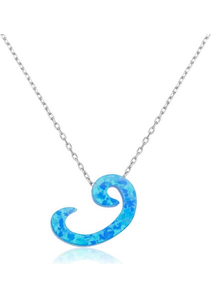 Gümüş Opal Taşlı Vav Bayan Kolye fırsatları