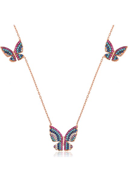 Gümüş Uçan Kelebekler Bayan Kolye fiyatları