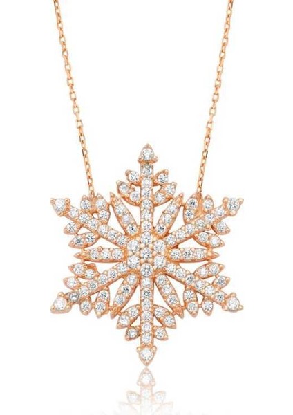 Gümüş Kar Tanesi Bayan Kolye