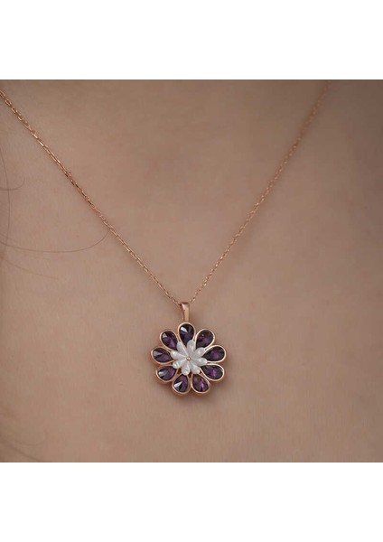 Gümüş Erguvan Çiçeği Kolye fırsatları