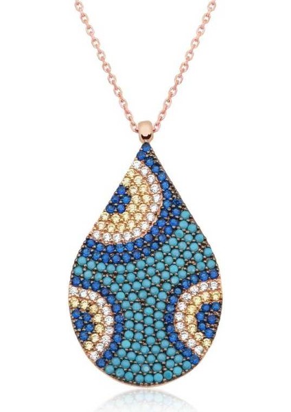 Gümüş Damla Nazar Bayan Kolye