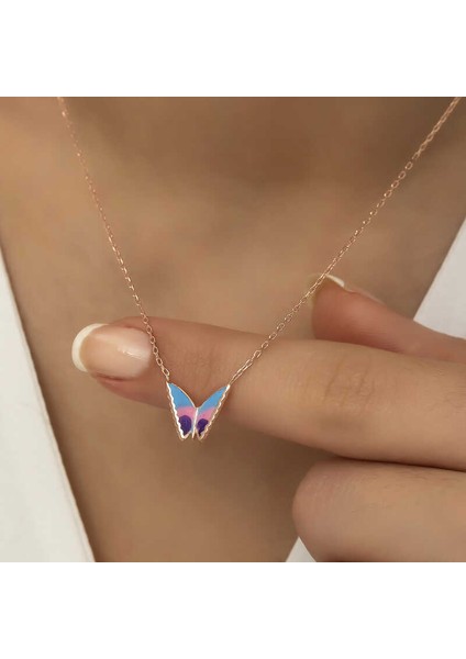 Gümüş Minimal Kelebek Bayan Kolye indirimleri